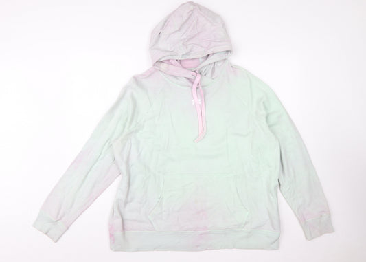 Under Armour Womens Mint Pink Hoodie XL Loose Fit Pullover Cotton Blend