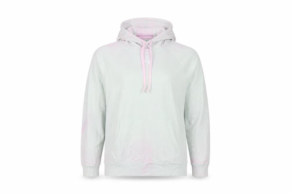 Under Armour Womens Mint Pink Hoodie XL Loose Fit Pullover Cotton Blend