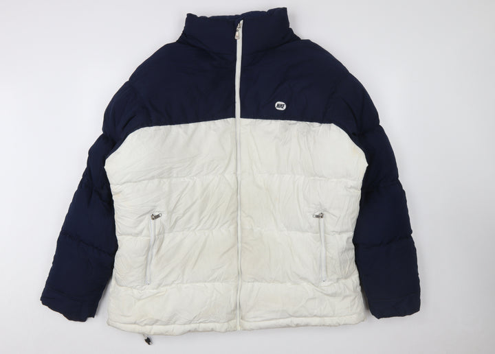 Nike Men's Blue White XL Puffer Jacket Insulated Winter Coat
