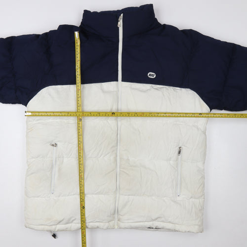 Nike Men's Blue White XL Puffer Jacket Insulated Winter Coat