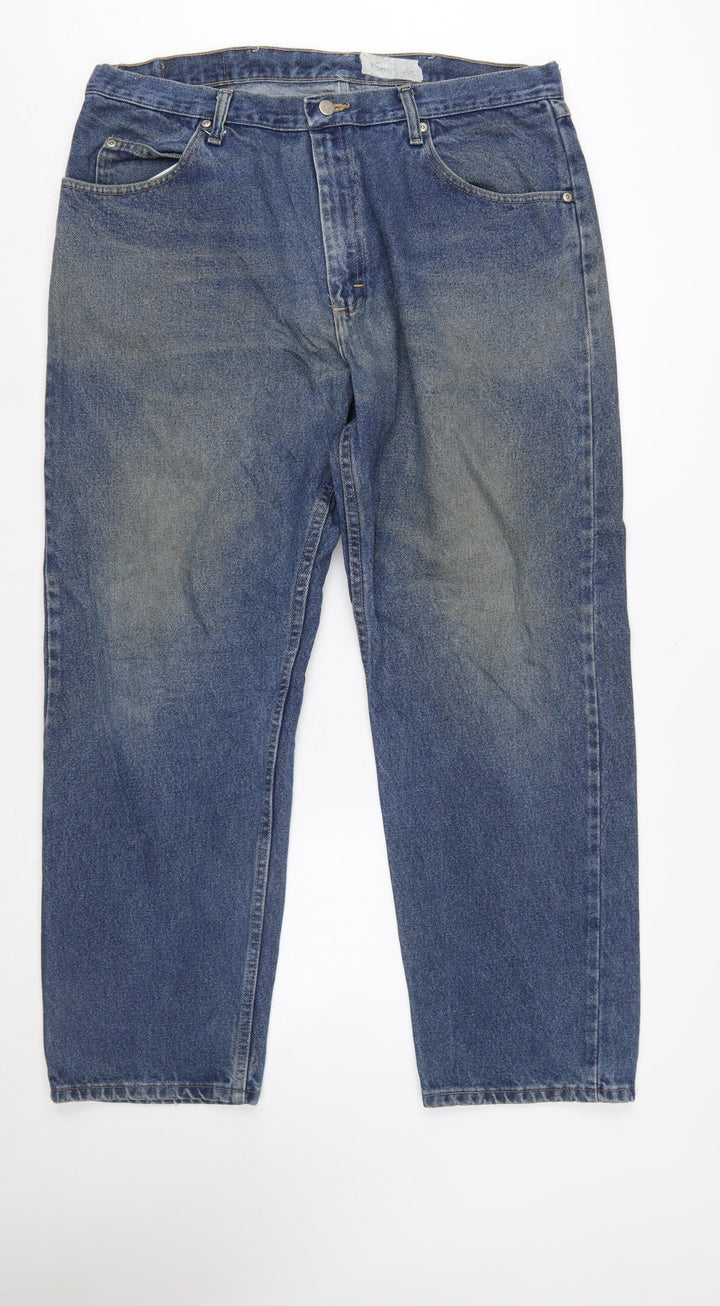 Wrangler Men's Blue 38x30 Straight Denim Jeans Classic Fit