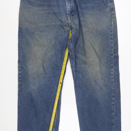 Wrangler Men's Blue 38x30 Straight Denim Jeans Classic Fit