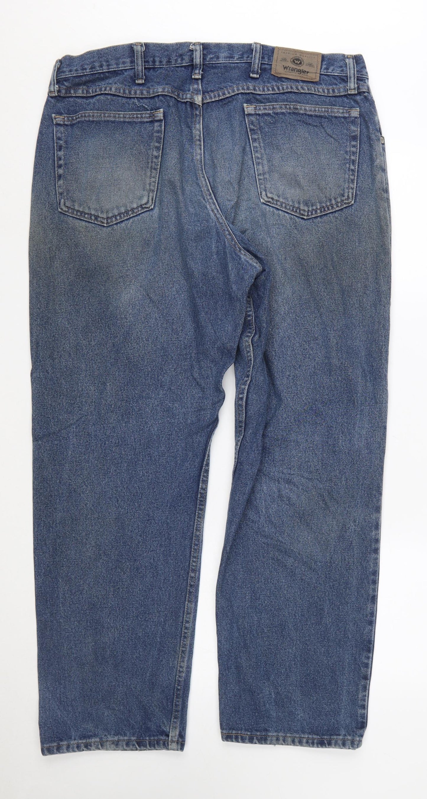 Wrangler Men's Blue 38x30 Straight Denim Jeans Classic Fit