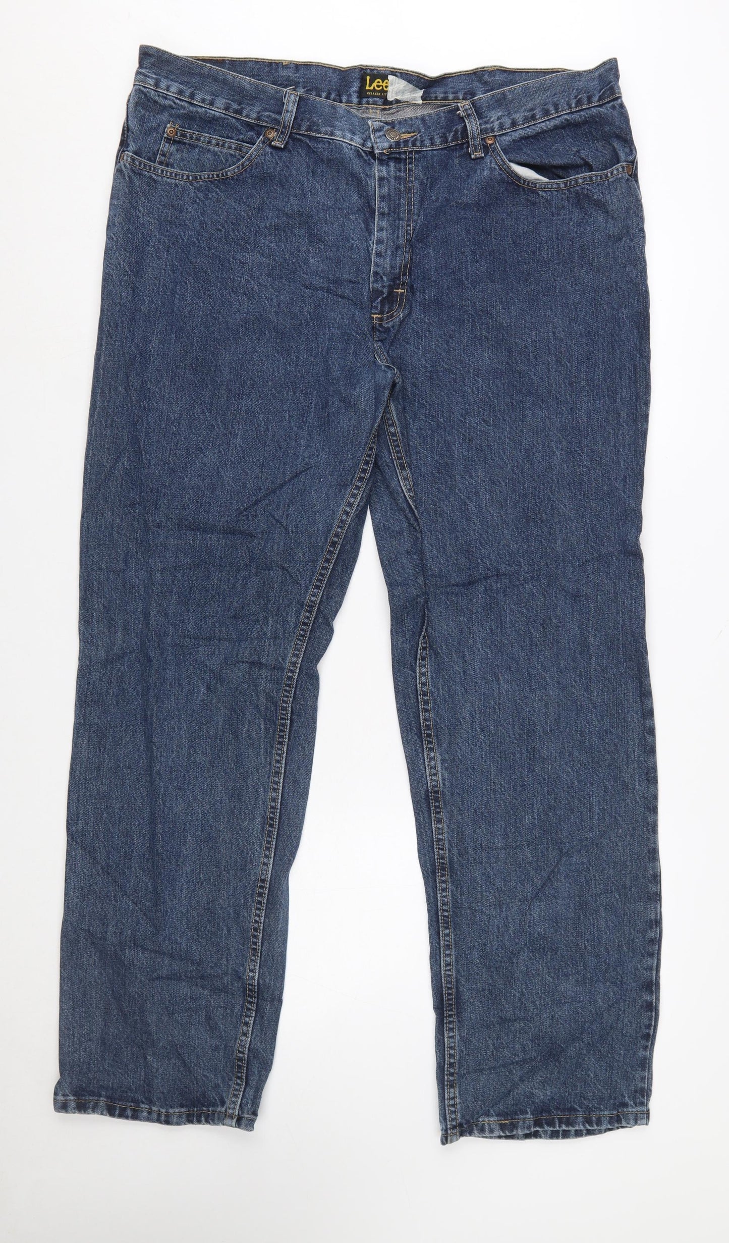 Lee Men's Blue Straight Leg Regular Fit Denim Jeans 40W 32L