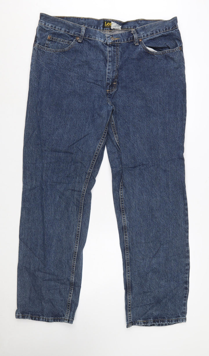 Lee Men's Blue Straight Leg Regular Fit Denim Jeans 40W 32L