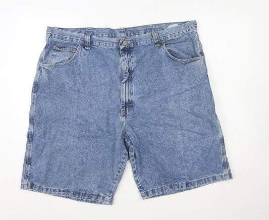 Wrangler Men Blue 42 Cargo Denim Shorts Cotton Regular Fit