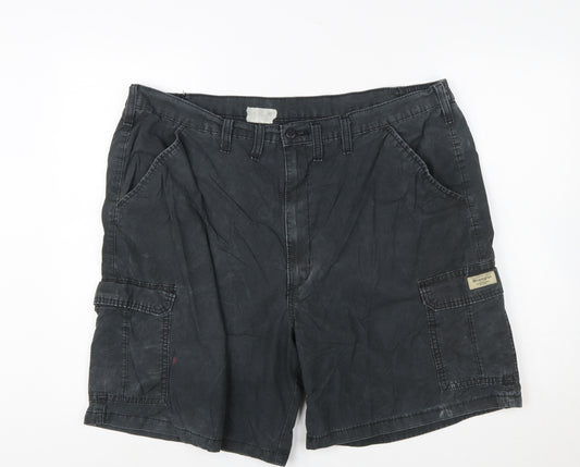 Wrangler Men's Black Cargo Shorts Size 44 Cotton Casual Workwear