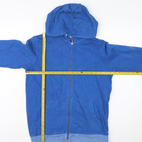 Marks and Spencer Boys Blue Full Zip Hoodie 13-14 Years Cotton Blend