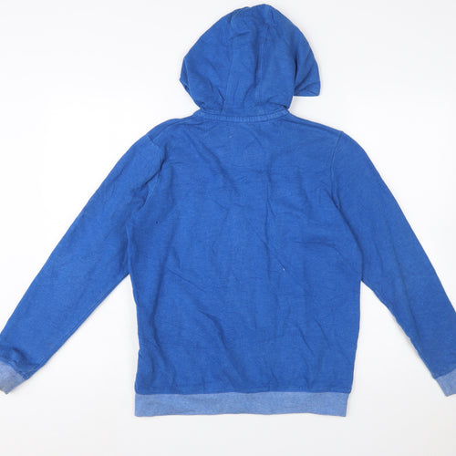 Marks and Spencer Boys Blue Full Zip Hoodie 13-14 Years Cotton Blend