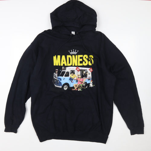 Just Hoods Mens Black XL Pullover Hoodie Madness Summer 2022 Graphic