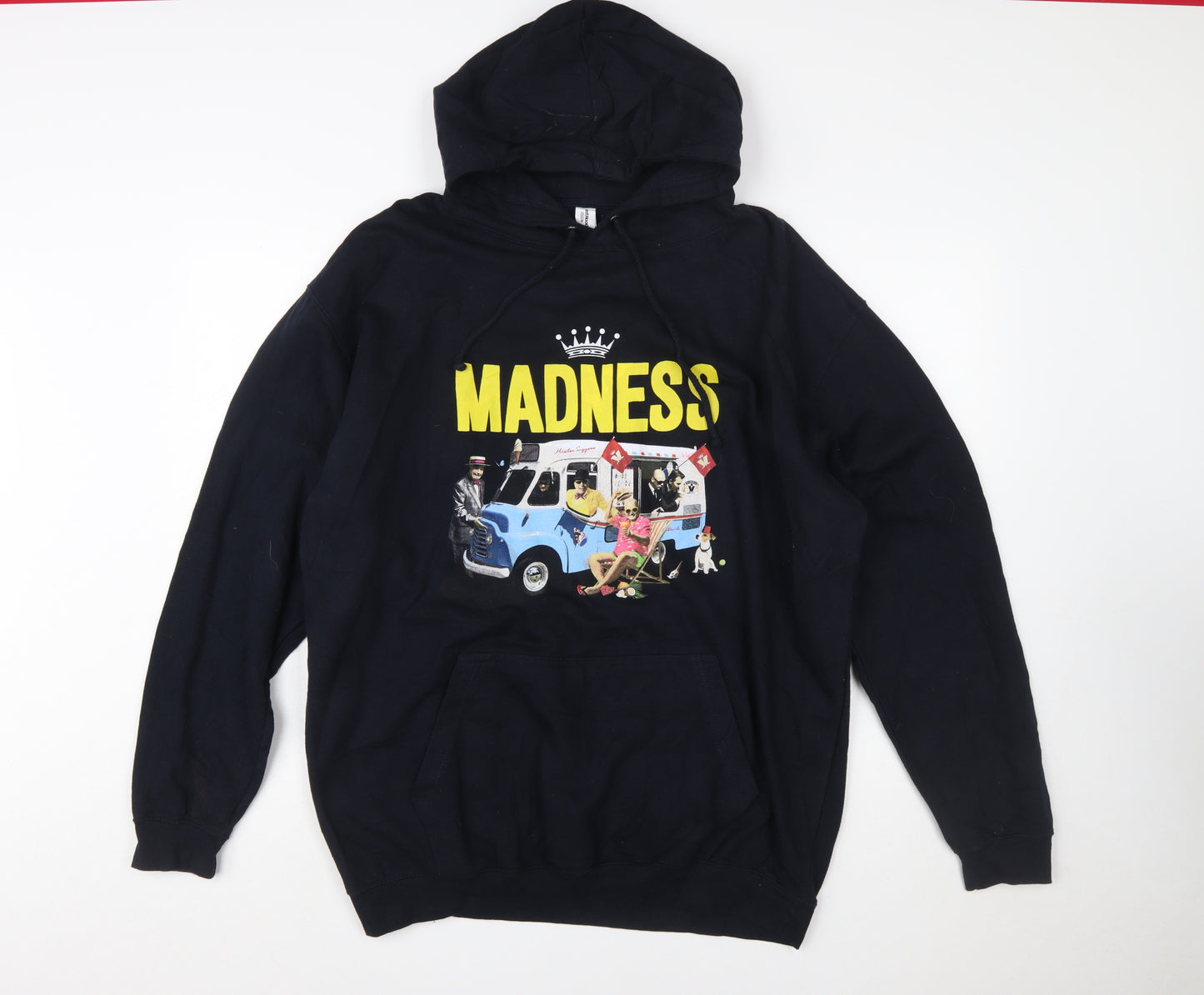 Just Hoods Mens Black XL Pullover Hoodie Madness Summer 2022 Graphic