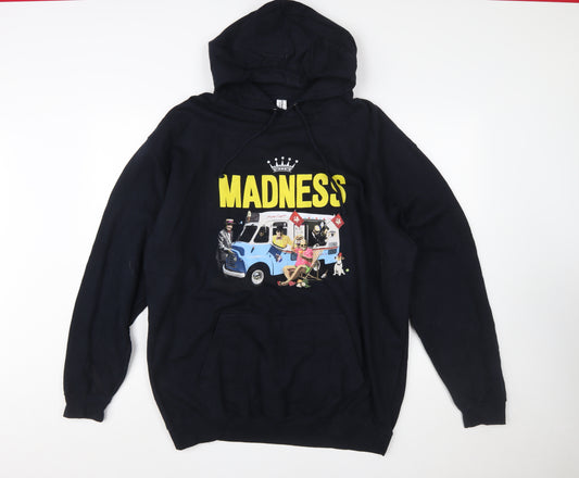 Just Hoods Mens Black XL Pullover Hoodie Madness Summer 2022 Graphic