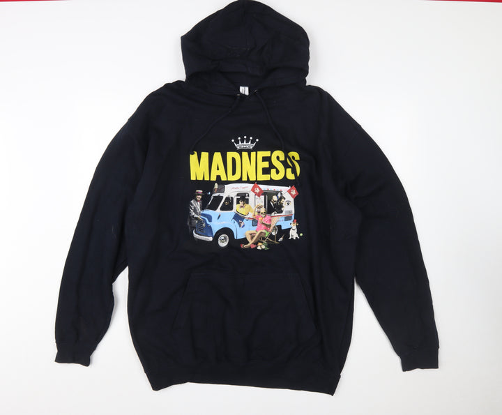 Just Hoods Mens Black XL Pullover Hoodie Madness Summer 2022 Graphic