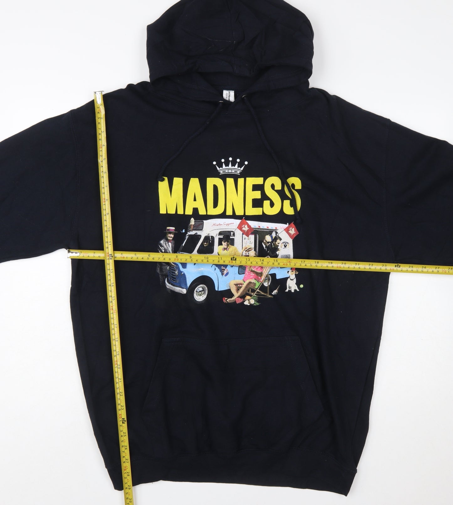 Just Hoods Mens Black XL Pullover Hoodie Madness Summer 2022 Graphic