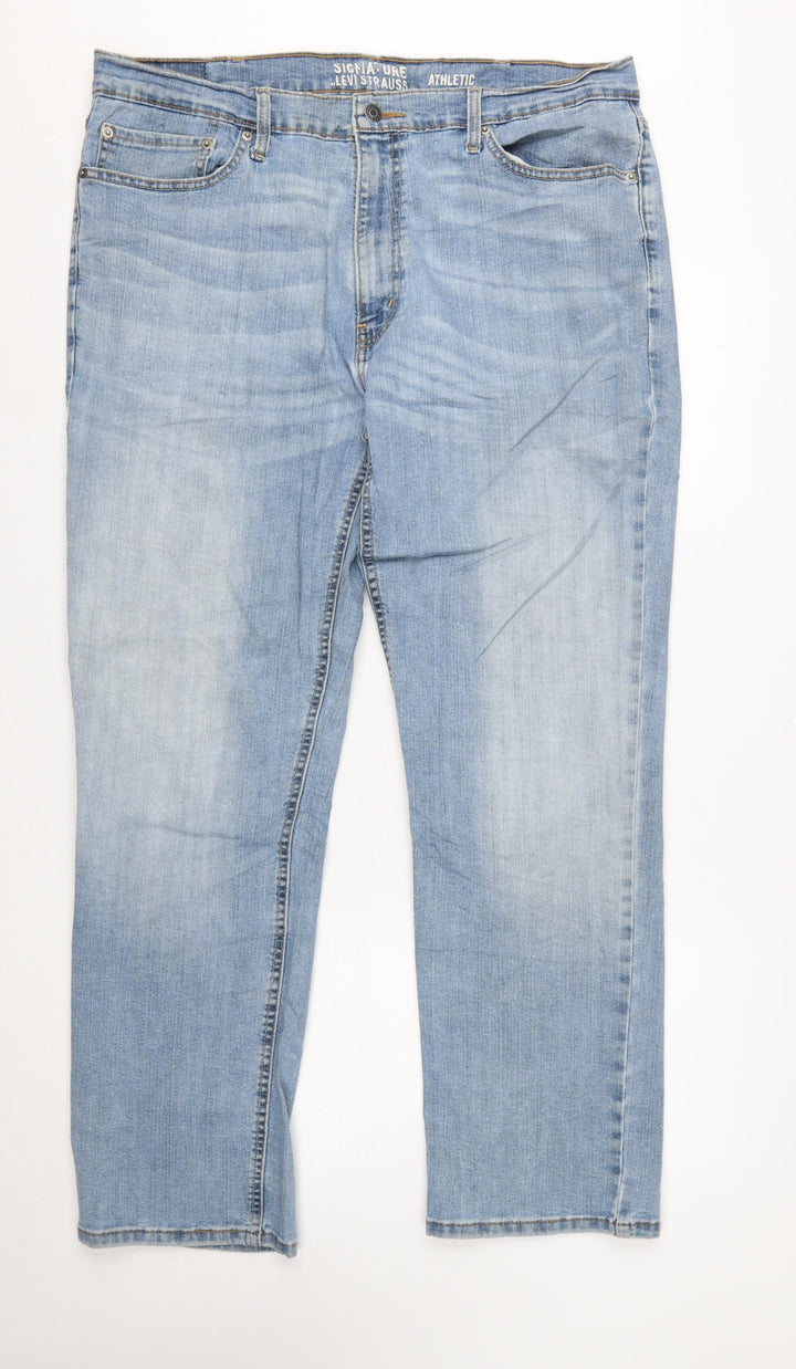 Levi Strauss Signature Men Light Blue Athletic Fit Jeans 38x32
