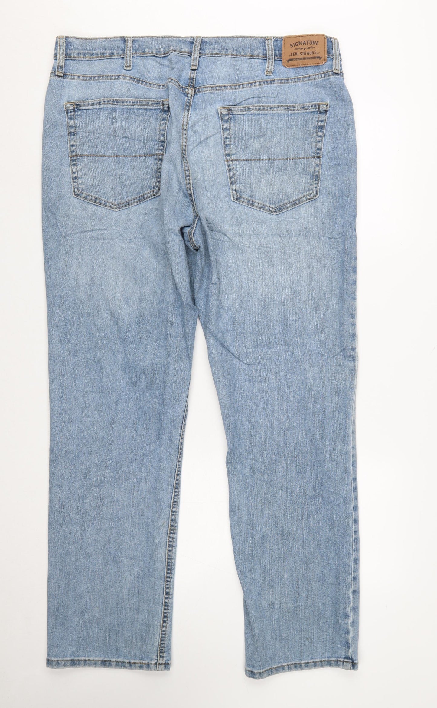 Levi Strauss Signature Men Light Blue Athletic Fit Jeans 38x32