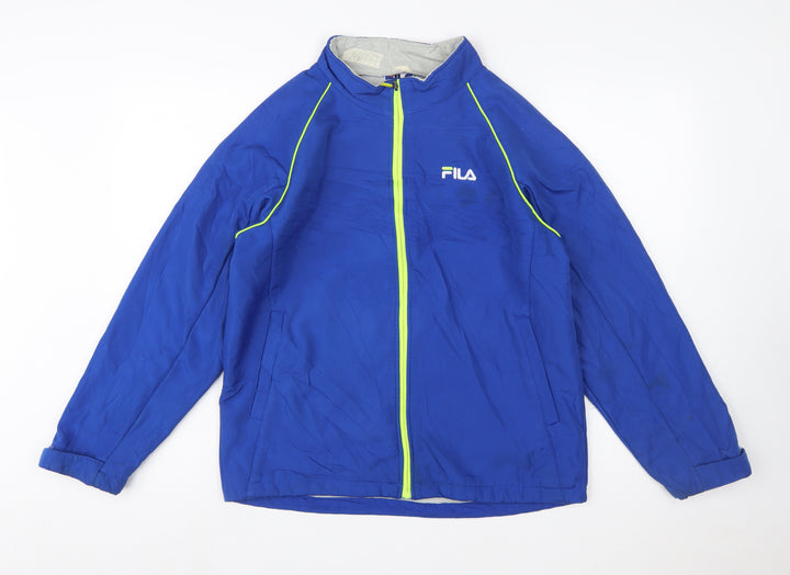 Fila Women's Blue Lightweight Windbreaker Jacket L 14/16 Polyester