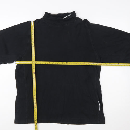 Umbro Men’s Black Roll Neck Long Sleeve Cotton T-Shirt Size S