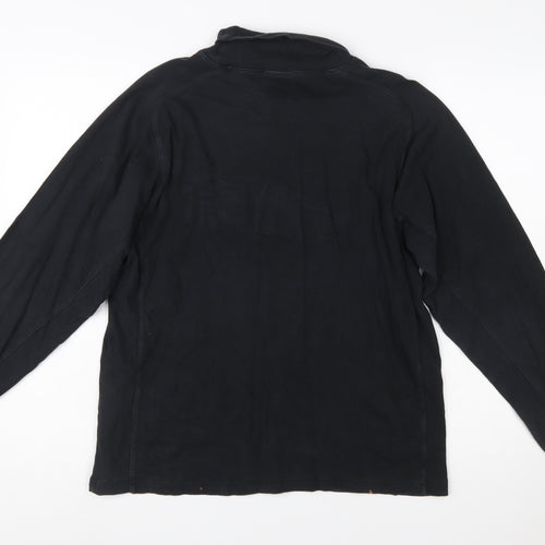 Umbro Men’s Black Roll Neck Long Sleeve Cotton T-Shirt Size S