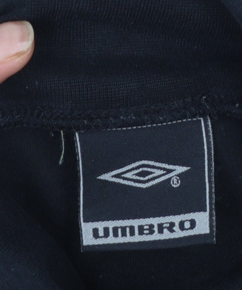 Umbro Men’s Black Roll Neck Long Sleeve Cotton T-Shirt Size S