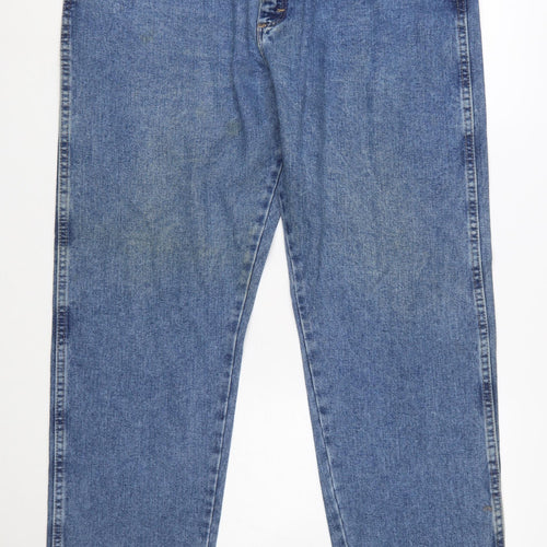 Wrangler Men's Blue Straight Leg Denim Jeans Size 40x29 Regular Fit