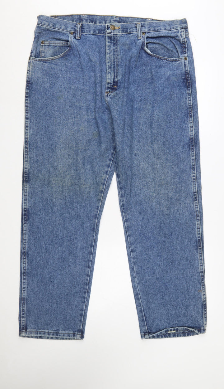 Wrangler Men's Blue Straight Leg Denim Jeans Size 40x29 Regular Fit