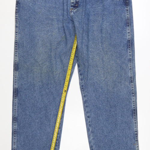 Wrangler Men's Blue Straight Leg Denim Jeans Size 40x29 Regular Fit
