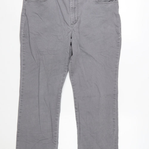 Lee Women's Grey Straight Leg Mid Rise Relaxed Fit Jeans Size 16
