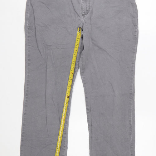 Lee Women's Grey Straight Leg Mid Rise Relaxed Fit Jeans Size 16