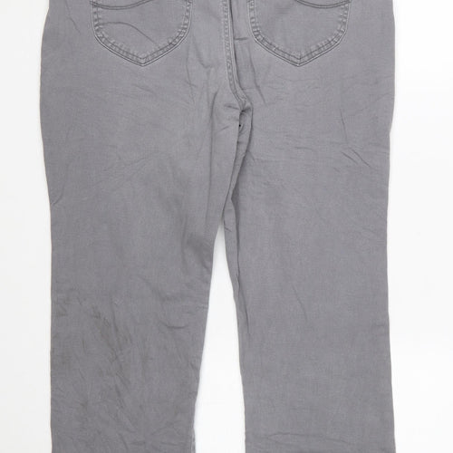 Lee Women's Grey Straight Leg Mid Rise Relaxed Fit Jeans Size 16