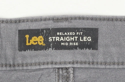 Lee Women's Grey Straight Leg Mid Rise Relaxed Fit Jeans Size 16