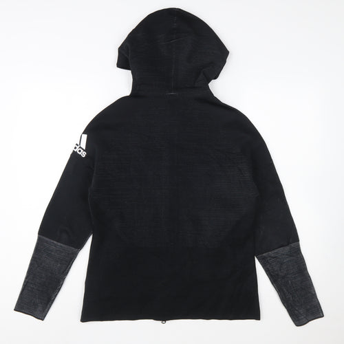 Adidas Women’s Black Full Zip Hoodie S 8-10 Parley Recycled Fabric