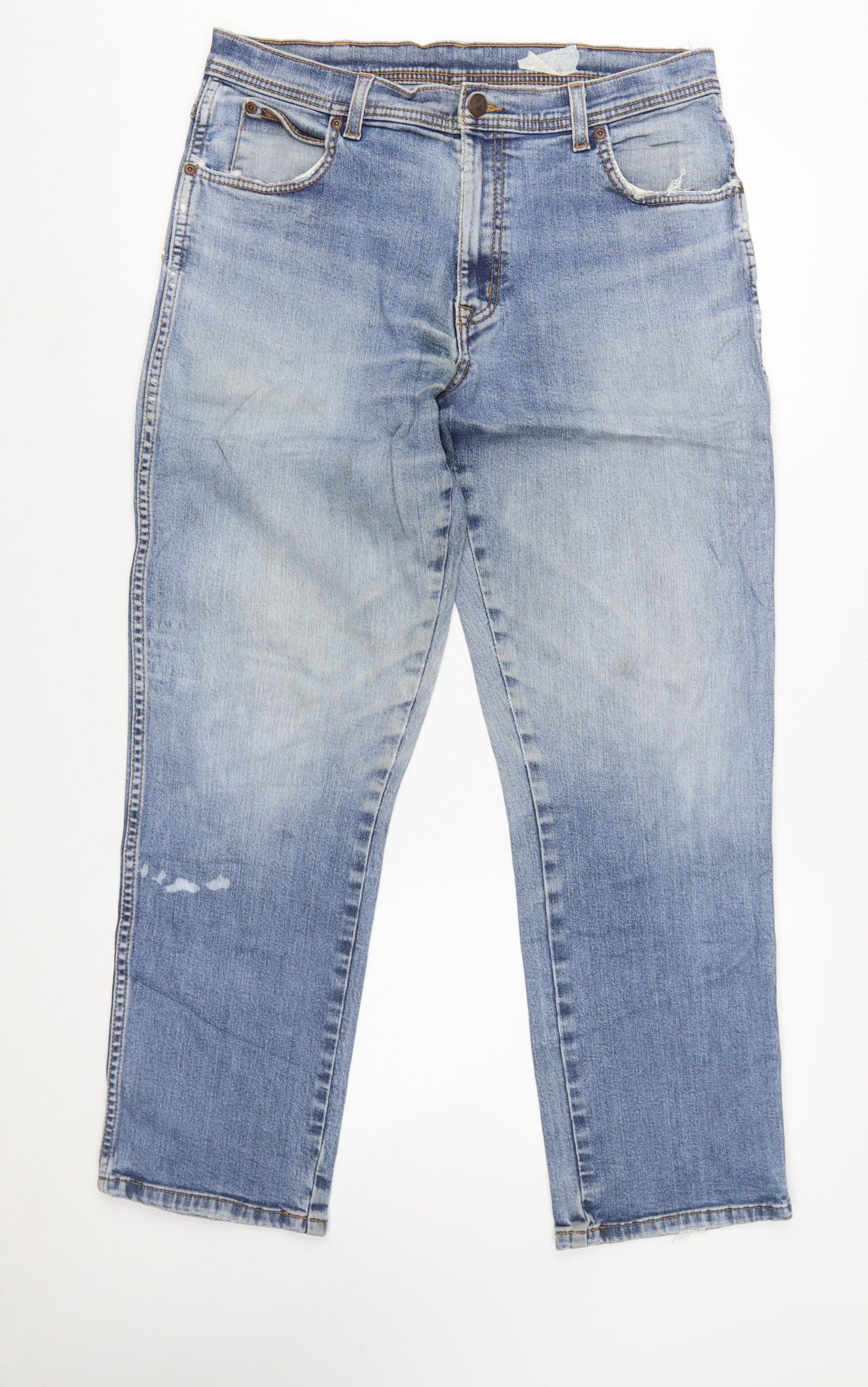 Wrangler Men’s Blue Straight Fit Denim Jeans W34 L30 Texas Stretch