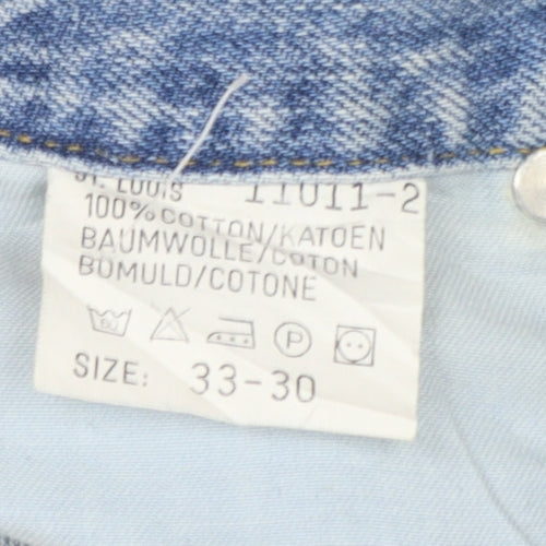Lee Men's Blue Light Wash Straight Jeans Size 33x30 Regular Fit