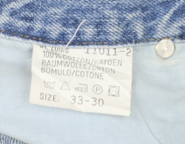 Lee Men's Blue Light Wash Straight Jeans Size 33x30 Regular Fit