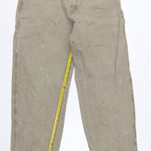 Wrangler Men Beige 36x34 Straight Relaxed Fit Denim Jeans