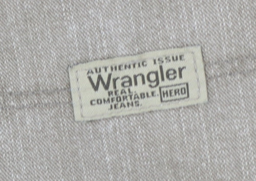 Wrangler Men Beige 36x34 Straight Relaxed Fit Denim Jeans