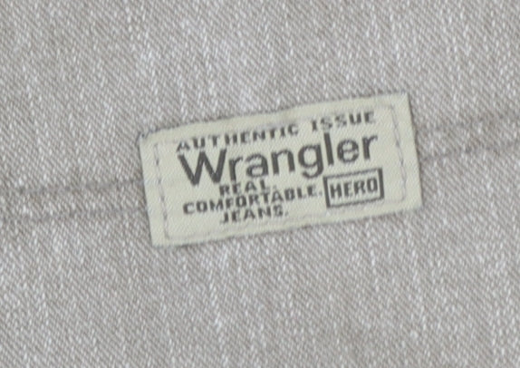 Wrangler Men Beige 36x34 Straight Relaxed Fit Denim Jeans