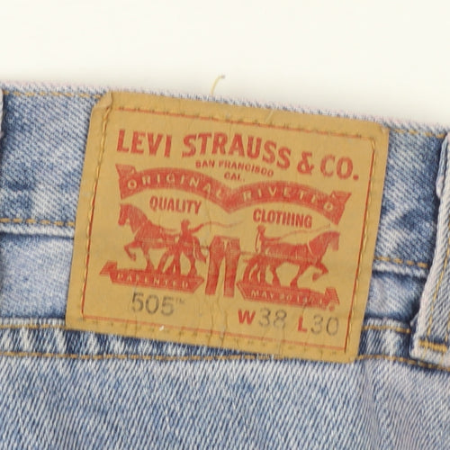 Levi’s 505 Men’s Blue Denim Straight Jeans W38 L30 Regular Fit