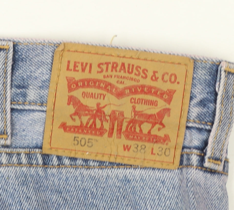 Levi’s 505 Men’s Blue Denim Straight Jeans W38 L30 Regular Fit