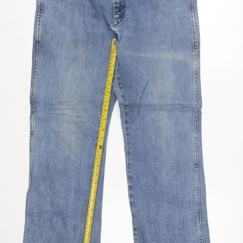 Wrangler Men's Blue Straight Leg Denim Jeans W34 L32 Regular Fit