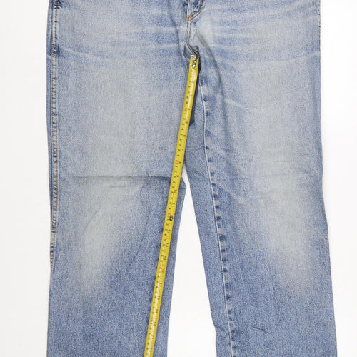 Wrangler Men's Blue 36x34 Straight Leg Vintage Denim Jeans