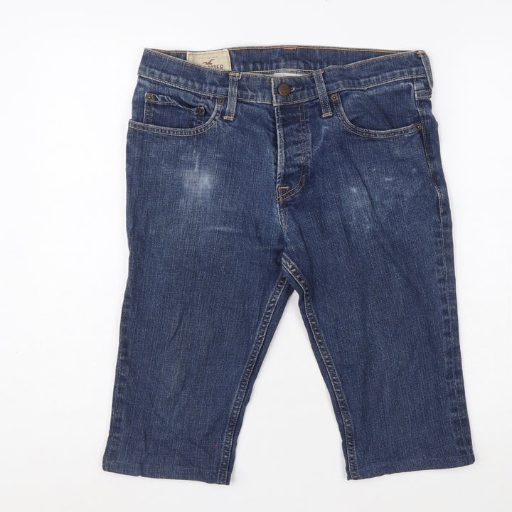 Hollister Men Blue Denim 32 Regular Chino Shorts
