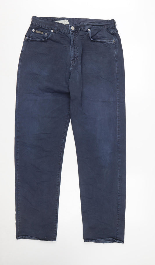 Calvin Klein Jeans Men's Blue Chino Trousers W33 L33 Classic Fit