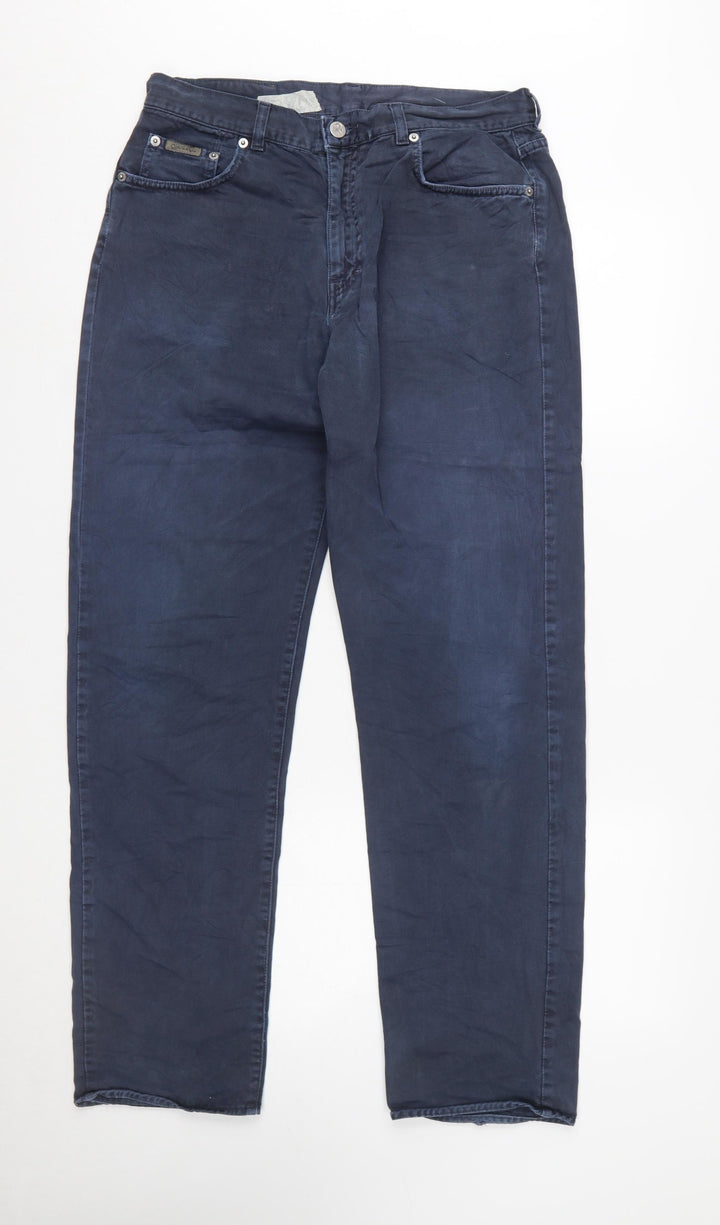 Calvin Klein Jeans Men's Blue Chino Trousers W33 L33 Classic Fit