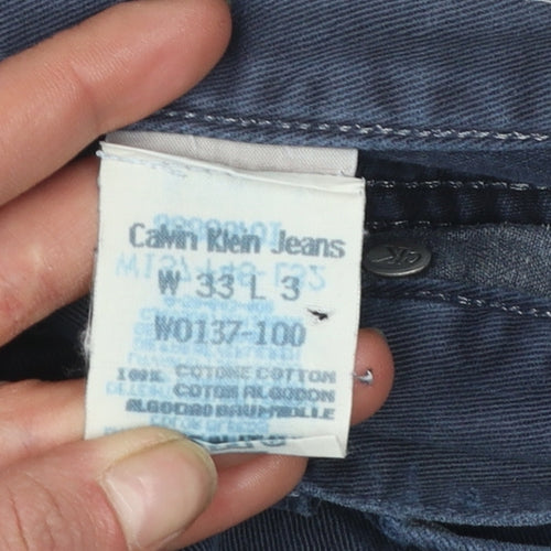 Calvin Klein Jeans Men's Blue Chino Trousers W33 L33 Classic Fit