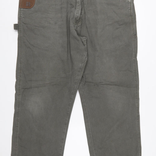 Wrangler Mens Grey Workwear Straight Jeans 40W 30L Relaxed Fit
