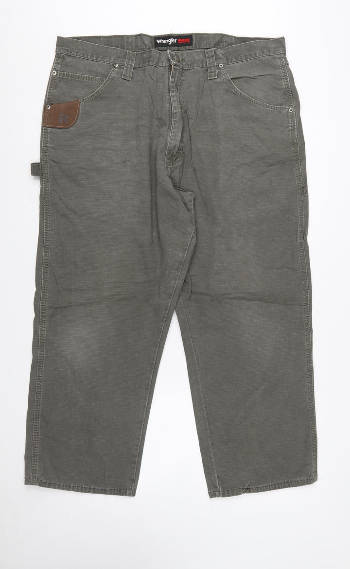 Wrangler Mens Grey Workwear Straight Jeans 40W 30L Relaxed Fit