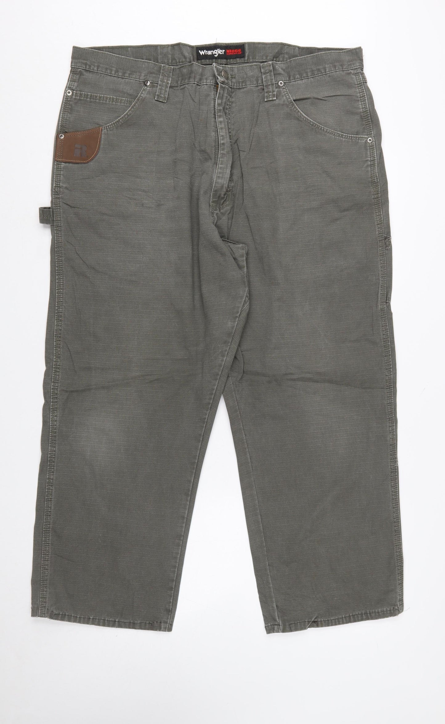 Wrangler Mens Grey Workwear Straight Jeans 40W 30L Relaxed Fit