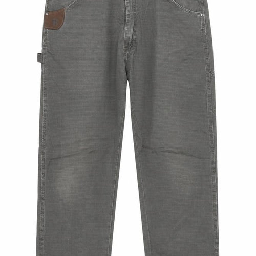 Wrangler Mens Grey Workwear Straight Jeans 40W 30L Relaxed Fit